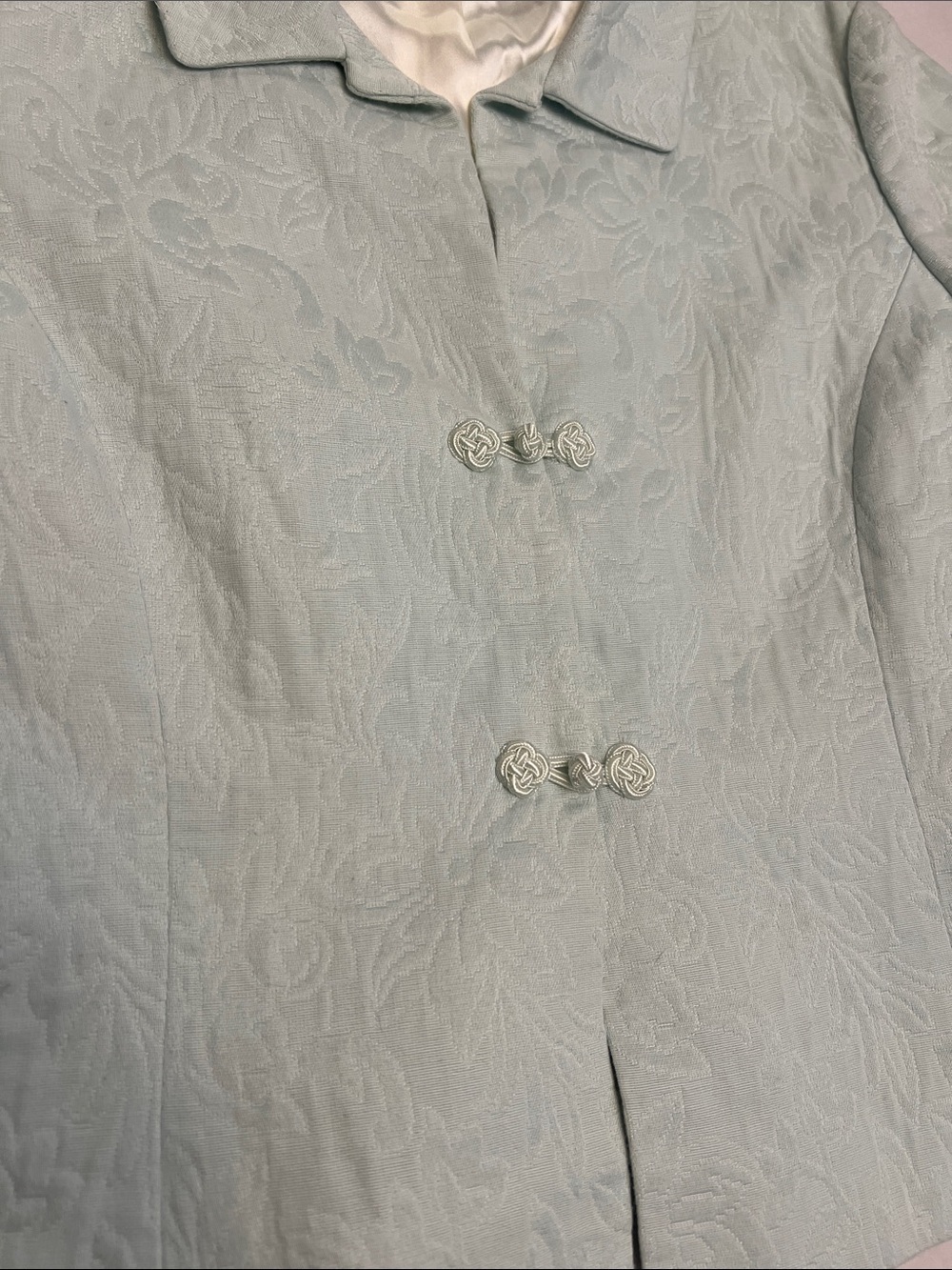 HALOGEN LIGHT GREEN COTTON FLORAL BLAZER SIZE LARGE - Picture 7 of 16